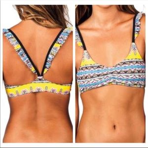 Raisins ruffle racer back bra bikini top *see description